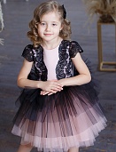 Платье Николь черный/пудра LELU-KIDS 104.45.09